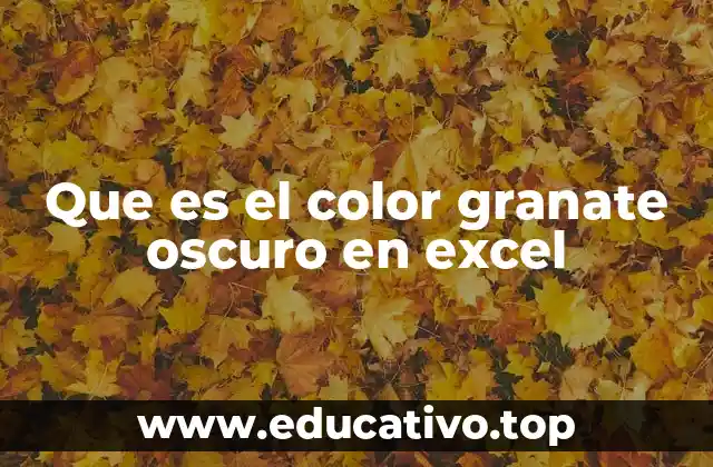 Que es el color granate oscuro en excel