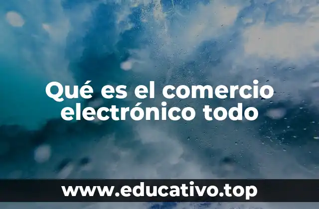 Qué es el comercio electrónico todo