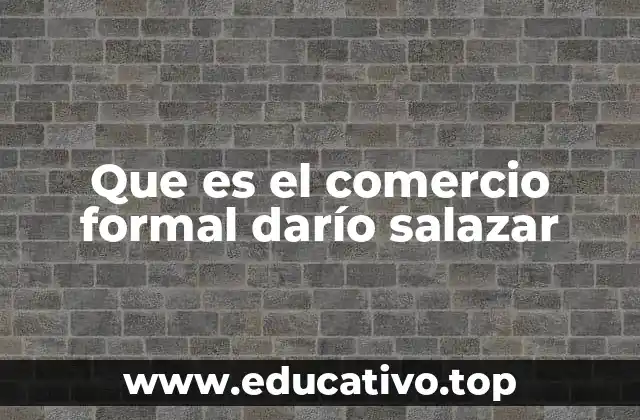 Que es el comercio formal darío salazar