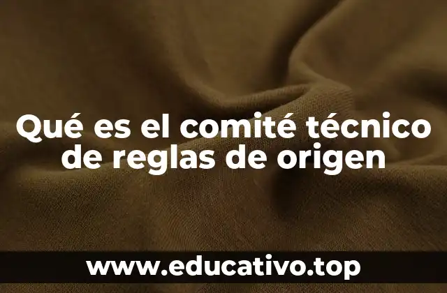 Qué es el comité técnico de reglas de origen