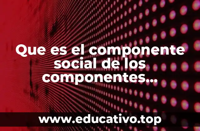 Que es el componente social de los componentes geograficos