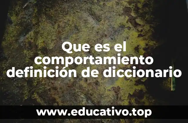 Que es el comportamiento definición de diccionario