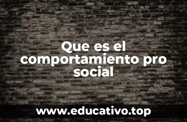 Que es el comportamiento pro social