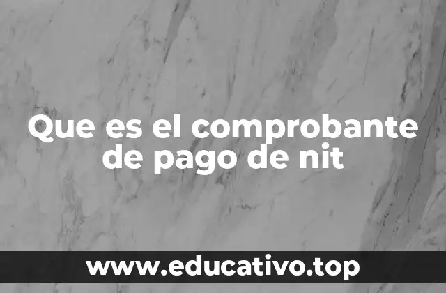Que es el comprobante de pago de nit