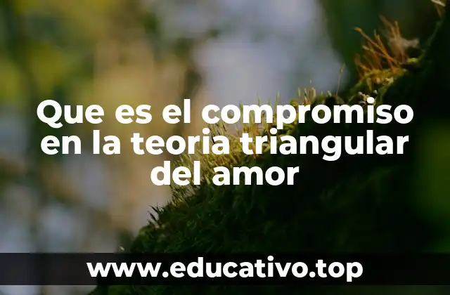 Que es el compromiso en la teoria triangular del amor