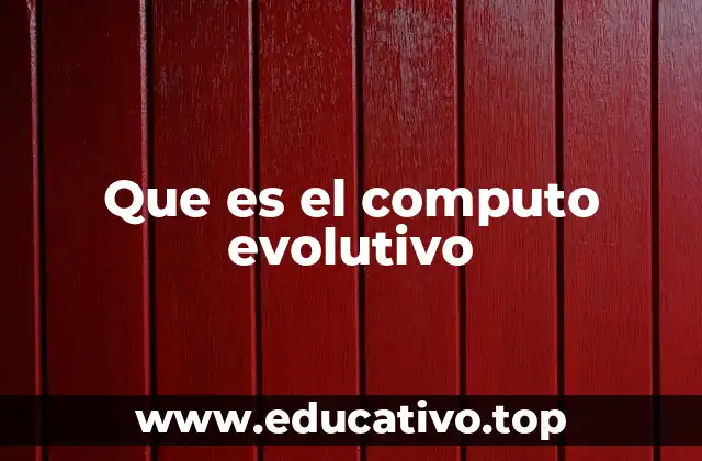 Que es el computo evolutivo