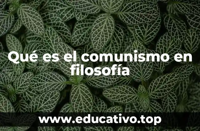 Qué es el comunismo en filosofía