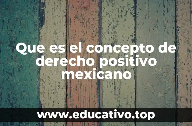 Que es el concepto de derecho positivo mexicano