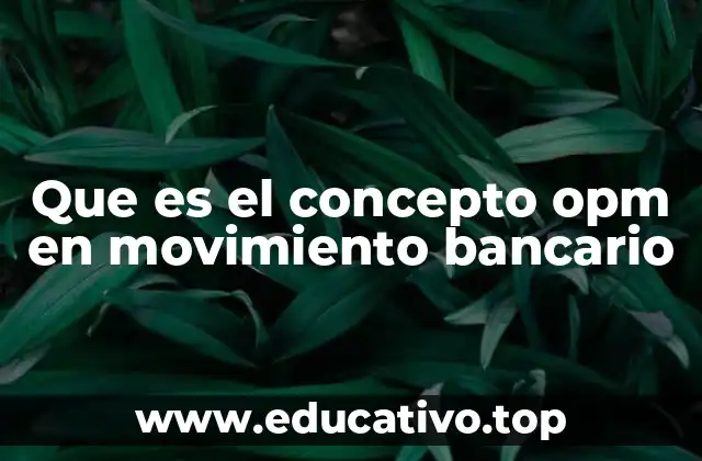Que es el concepto opm en movimiento bancario