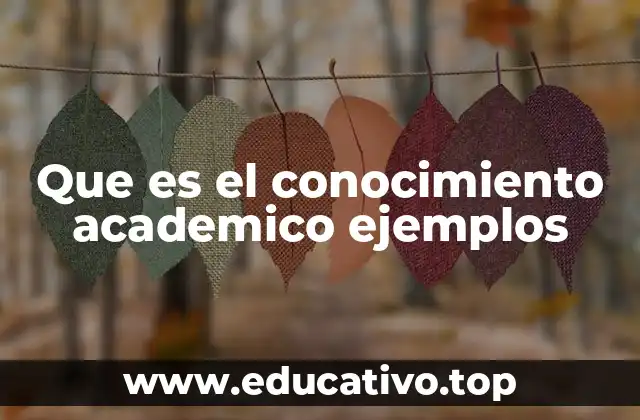 Que es el conocimiento academico ejemplos