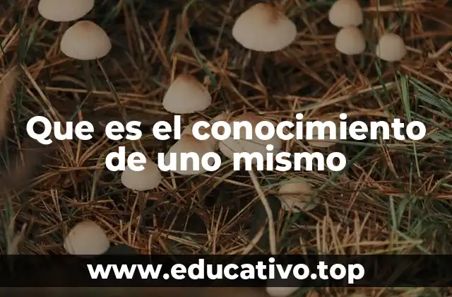 Que es el conocimiento de uno mismo