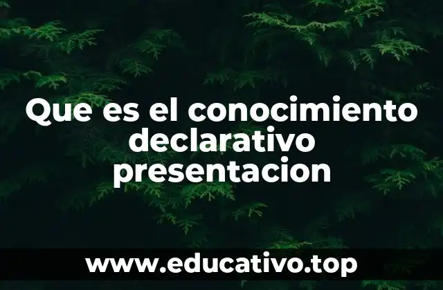 Que es el conocimiento declarativo presentacion