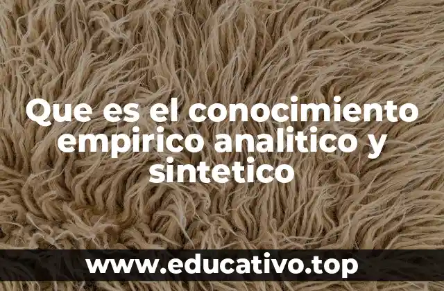 Que es el conocimiento empirico analitico y sintetico