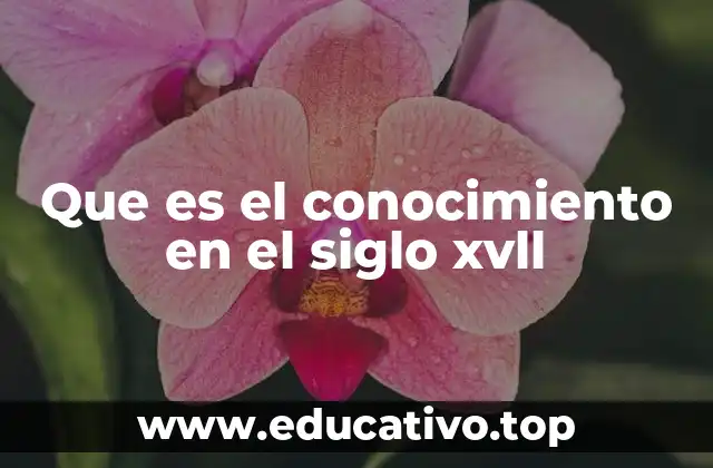Que es el conocimiento en el siglo xvll