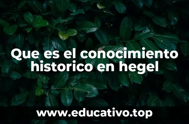 Que es el conocimiento historico en hegel