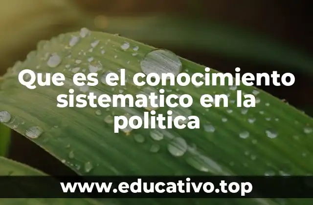 Que es el conocimiento sistematico en la politica