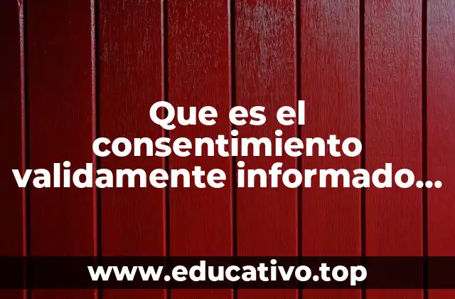 Que es el consentimiento validamente informado ejemplo