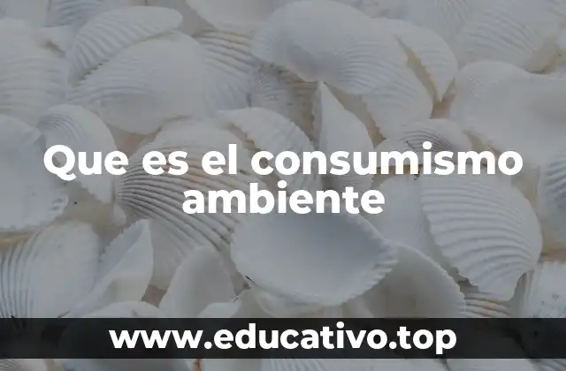 Que es el consumismo ambiente