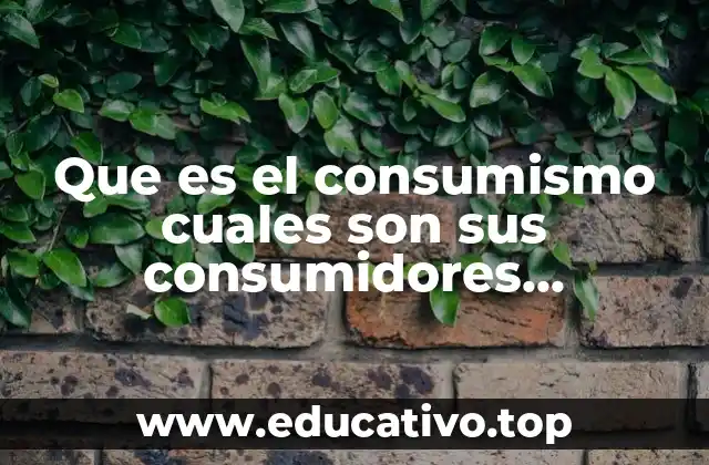 Que es el consumismo cuales son sus consumidores responsables