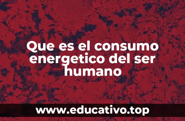 Que es el consumo energetico del ser humano
