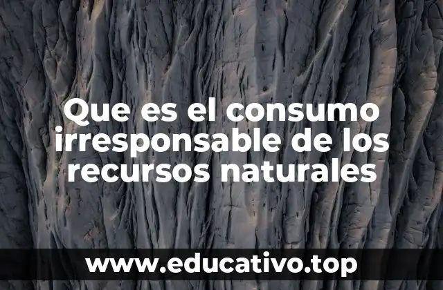 Que es el consumo irresponsable de los recursos naturales