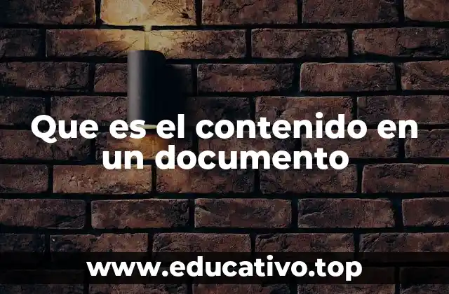 Que es el contenido en un documento