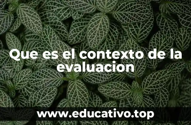 Que es el contexto de la evaluacion