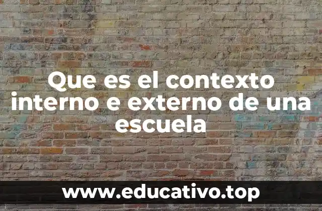 Que es el contexto interno e externo de una escuela