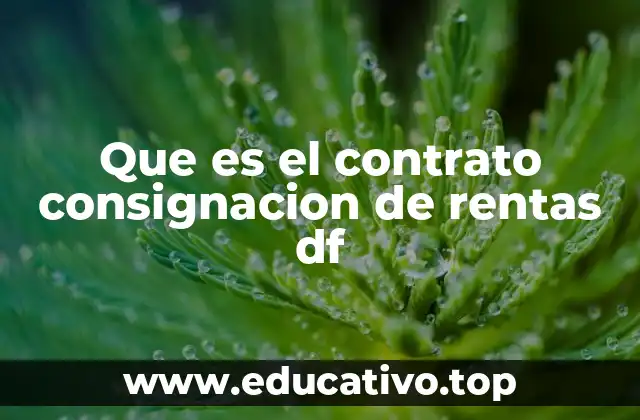 Que es el contrato consignacion de rentas df