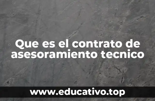 Que es el contrato de asesoramiento tecnico