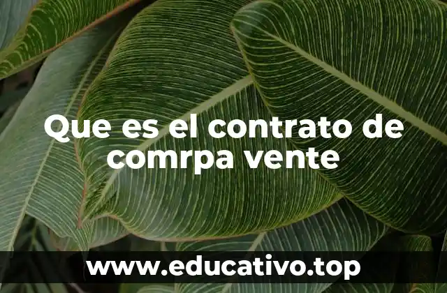 Que es el contrato de comrpa vente