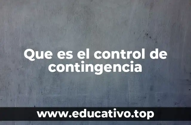 Que es el control de contingencia