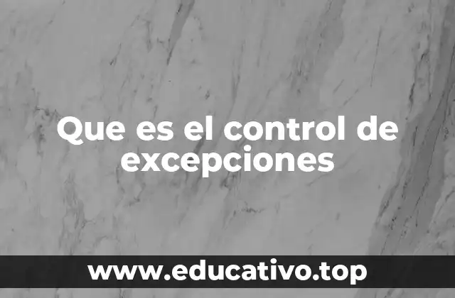 Que es el control de excepciones