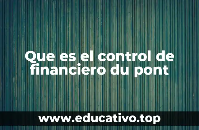 Que es el control de financiero du pont