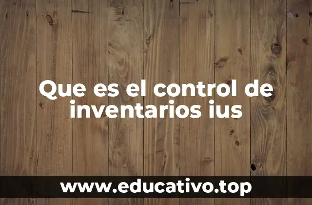 Que es el control de inventarios ius