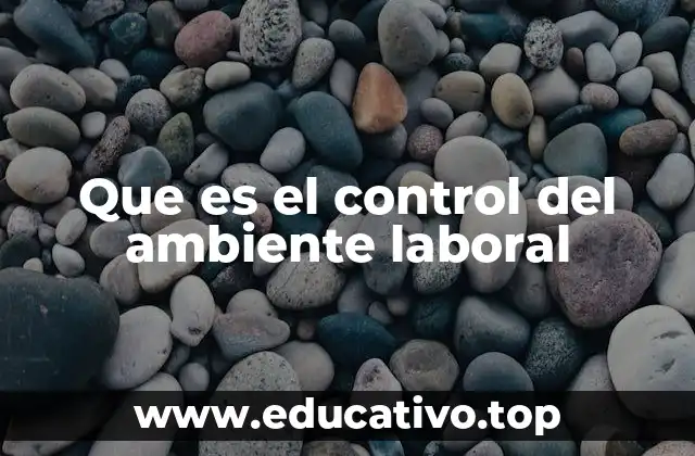 Que es el control del ambiente laboral