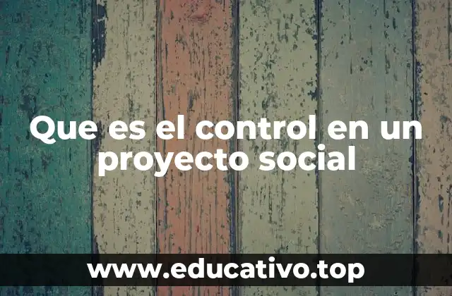Que es el control en un proyecto social
