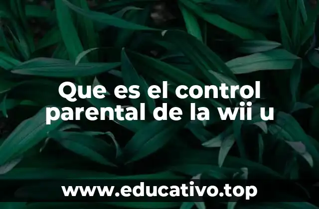 Que es el control parental de la wii u