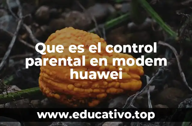 Que es el control parental en modem huawei