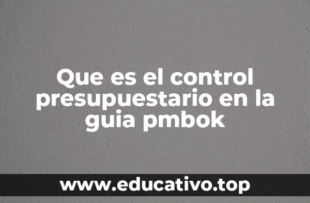 Que es el control presupuestario en la guia pmbok
