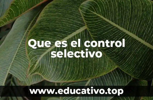 Que es el control selectivo