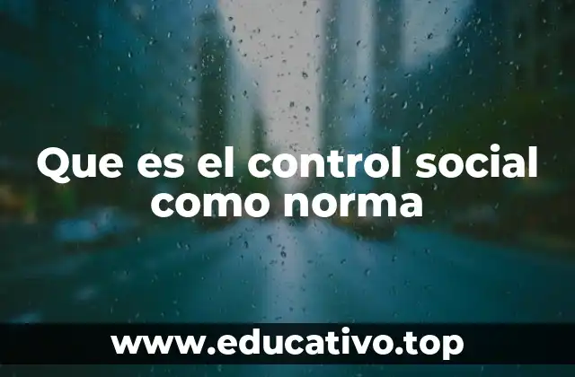 Que es el control social como norma