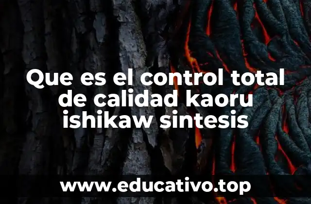 Que es el control total de calidad kaoru ishikaw sintesis