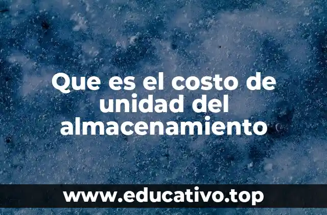 Que es el costo de unidad del almacenamiento