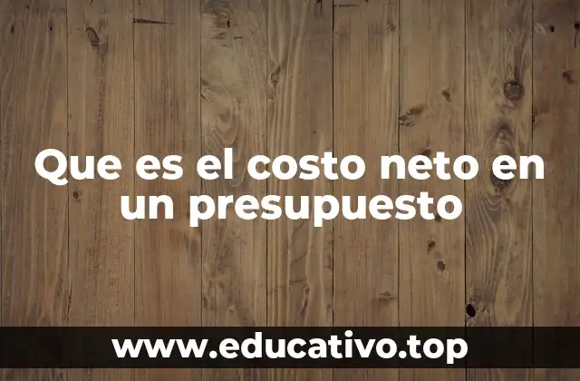 Que es el costo neto en un presupuesto