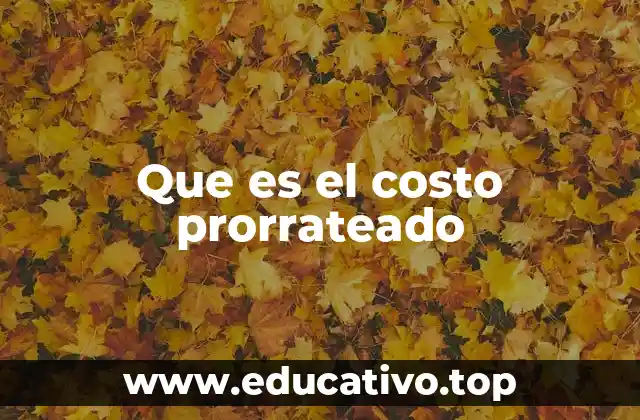 Que es el costo prorrateado