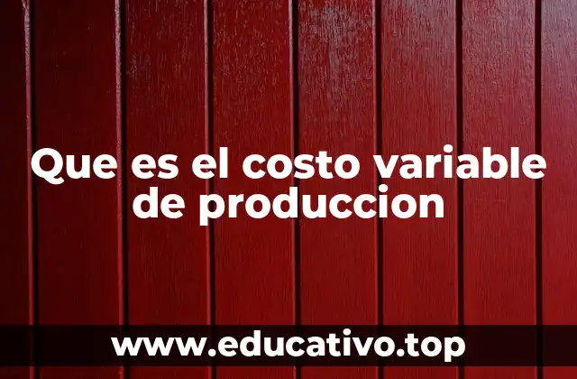 Que es el costo variable de produccion