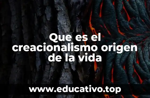 Que es el creacionalismo origen de la vida