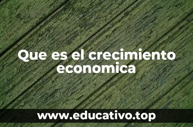 Que es el crecimiento economica