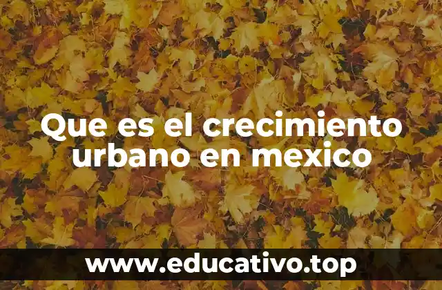 Que es el crecimiento urbano en mexico